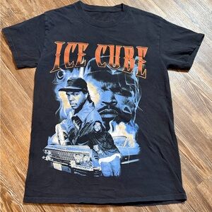 Men's Black Graphic Tee with Ice Cube Design